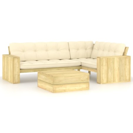vidaXL 2-tlg. Garten-Lounge-Set mit Kissen Kiefernholz Imprägniert