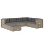 vidaXL 8-tlg. Garten-Lounge-Set mit Kissen Grau Poly Rattan vidaXL 8-tlg. Garten-Lounge-Set mit Kissen Grau Poly Rattan