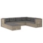 vidaXL 8-tlg. Garten-Lounge-Set mit Kissen Grau Poly Rattan vidaXL 8-tlg. Garten-Lounge-Set mit Kissen Grau Poly Rattan
