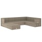vidaXL 8-tlg. Garten-Lounge-Set mit Kissen Grau Poly Rattan vidaXL 8-tlg. Garten-Lounge-Set mit Kissen Grau Poly Rattan