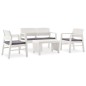 vidaXL Garten-Lounge-Set mit Auflagen 4-tlg. Kunststoff Weiß vidaXL Garten-Lounge-Set mit Auflagen 4-tlg. Kunststoff Weiß