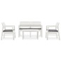 vidaXL Garten-Lounge-Set mit Auflagen 4-tlg. Kunststoff Weiß vidaXL Garten-Lounge-Set mit Auflagen 4-tlg. Kunststoff Weiß