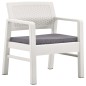 vidaXL Garten-Lounge-Set mit Auflagen 4-tlg. Kunststoff Weiß vidaXL Garten-Lounge-Set mit Auflagen 4-tlg. Kunststoff Weiß