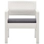 vidaXL Garten-Lounge-Set mit Auflagen 4-tlg. Kunststoff Weiß vidaXL Garten-Lounge-Set mit Auflagen 4-tlg. Kunststoff Weiß