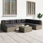 vidaXL 7-tlg. Garten-Lounge-Set mit Kissen Grau Poly Rattan vidaXL 7-tlg. Garten-Lounge-Set mit Kissen Grau Poly Rattan