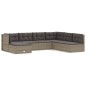 vidaXL 7-tlg. Garten-Lounge-Set mit Kissen Grau Poly Rattan vidaXL 7-tlg. Garten-Lounge-Set mit Kissen Grau Poly Rattan