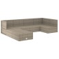 vidaXL 7-tlg. Garten-Lounge-Set mit Kissen Grau Poly Rattan vidaXL 7-tlg. Garten-Lounge-Set mit Kissen Grau Poly Rattan