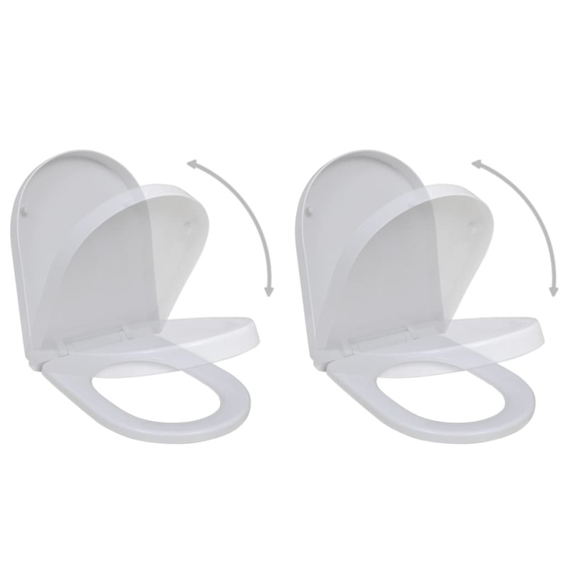 vidaXL Toilettensitze mit Absenkautomatik 2 Stk. Kunststoff Weiß vidaXL Toilettensitze mit Absenkautomatik 2 Stk. Kunststoff Weiß