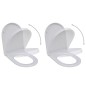 vidaXL Toilettensitze mit Absenkautomatik 2 Stk. Kunststoff Weiß vidaXL Toilettensitze mit Absenkautomatik 2 Stk. Kunststoff Weiß