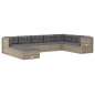vidaXL 9-tlg. Garten-Lounge-Set mit Kissen Grau Poly Rattan vidaXL 9-tlg. Garten-Lounge-Set mit Kissen Grau Poly Rattan