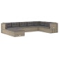 vidaXL 9-tlg. Garten-Lounge-Set mit Kissen Grau Poly Rattan vidaXL 9-tlg. Garten-Lounge-Set mit Kissen Grau Poly Rattan