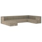 vidaXL 9-tlg. Garten-Lounge-Set mit Kissen Grau Poly Rattan vidaXL 9-tlg. Garten-Lounge-Set mit Kissen Grau Poly Rattan