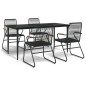 vidaXL 5-tlg. Garten-Essgruppe Schwarz PVC Rattan vidaXL 5-tlg. Garten-Essgruppe Schwarz PVC Rattan
