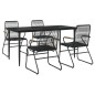 vidaXL 5-tlg. Garten-Essgruppe Schwarz PVC Rattan vidaXL 5-tlg. Garten-Essgruppe Schwarz PVC Rattan