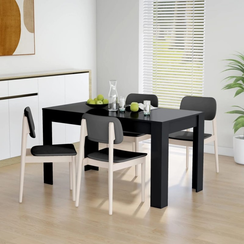 vidaXL Esstisch Schwarz 140x74,5x76 cm Holzwerkstoff vidaXL Esstisch Schwarz 140x74,5x76 cm Holzwerkstoff