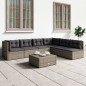 vidaXL 6-tlg. Garten-Lounge-Set mit Kissen Grau Poly Rattan vidaXL 6-tlg. Garten-Lounge-Set mit Kissen Grau Poly Rattan