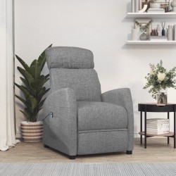 vidaXL Relaxsessel Elektrisch Hellgrau Stoff
