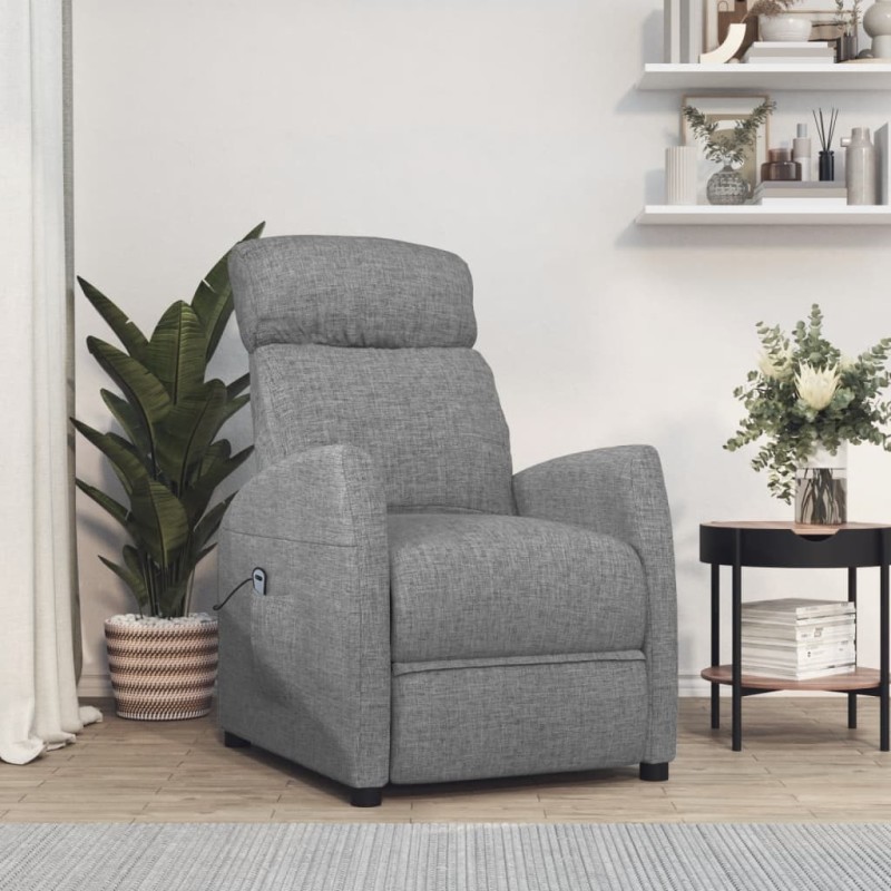 vidaXL Relaxsessel Elektrisch Hellgrau Stoff vidaXL Relaxsessel Elektrisch Hellgrau Stoff