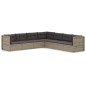 vidaXL 7-tlg. Garten-Lounge-Set mit Kissen Grau Poly Rattan vidaXL 7-tlg. Garten-Lounge-Set mit Kissen Grau Poly Rattan
