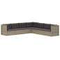 vidaXL 7-tlg. Garten-Lounge-Set mit Kissen Grau Poly Rattan vidaXL 7-tlg. Garten-Lounge-Set mit Kissen Grau Poly Rattan