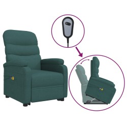 vidaXL Massagesessel mit Aufstehhilfe Dunkelgrün Stoff