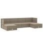 vidaXL 6-tlg. Garten-Lounge-Set mit Kissen Grau Poly Rattan vidaXL 6-tlg. Garten-Lounge-Set mit Kissen Grau Poly Rattan