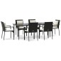 vidaXL 7-tlg. Garten-Essgruppe mit Kissen Schwarz Poly Rattan vidaXL 7-tlg. Garten-Essgruppe mit Kissen Schwarz Poly Rattan