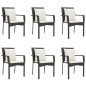 vidaXL 7-tlg. Garten-Essgruppe mit Kissen Schwarz Poly Rattan vidaXL 7-tlg. Garten-Essgruppe mit Kissen Schwarz Poly Rattan