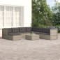 vidaXL 8-tlg. Garten-Lounge-Set mit Kissen Grau Poly Rattan vidaXL 8-tlg. Garten-Lounge-Set mit Kissen Grau Poly Rattan