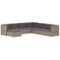 vidaXL 8-tlg. Garten-Lounge-Set mit Kissen Grau Poly Rattan vidaXL 8-tlg. Garten-Lounge-Set mit Kissen Grau Poly Rattan