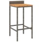 vidaXL 5-tlg. Gartenbar-Set Grau Poly Rattan & Massivholz Akazie vidaXL 5-tlg. Gartenbar-Set Grau Poly Rattan & Massivholz Akazie