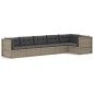 vidaXL 6-tlg. Garten-Lounge-Set mit Kissen Grau Poly Rattan vidaXL 6-tlg. Garten-Lounge-Set mit Kissen Grau Poly Rattan