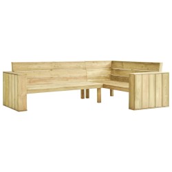 vidaXL 2-tlg. Garten-Lounge-Set mit Kissen Kiefernholz Imprägniert