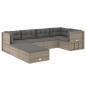 vidaXL 7-tlg. Garten-Lounge-Set mit Kissen Grau Poly Rattan vidaXL 7-tlg. Garten-Lounge-Set mit Kissen Grau Poly Rattan