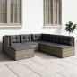 vidaXL 6-tlg. Garten-Lounge-Set mit Kissen Grau Poly Rattan vidaXL 6-tlg. Garten-Lounge-Set mit Kissen Grau Poly Rattan
