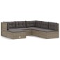 vidaXL 6-tlg. Garten-Lounge-Set mit Kissen Grau Poly Rattan vidaXL 6-tlg. Garten-Lounge-Set mit Kissen Grau Poly Rattan