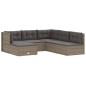 vidaXL 6-tlg. Garten-Lounge-Set mit Kissen Grau Poly Rattan vidaXL 6-tlg. Garten-Lounge-Set mit Kissen Grau Poly Rattan