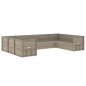 vidaXL 9-tlg. Garten-Lounge-Set mit Kissen Grau Poly Rattan vidaXL 9-tlg. Garten-Lounge-Set mit Kissen Grau Poly Rattan