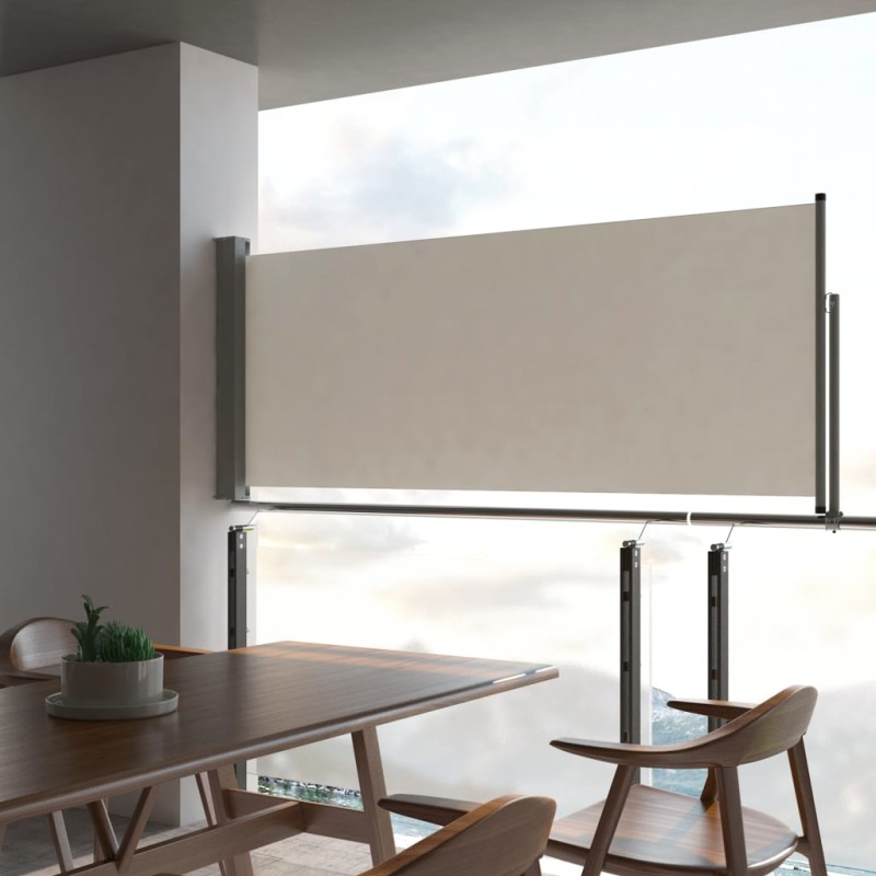 vidaXL Ausziehbare Seitenmarkise 100 x 300 cm Creme vidaXL Ausziehbare Seitenmarkise 100 x 300 cm Creme