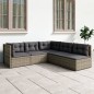 vidaXL 5-tlg. Garten-Lounge-Set mit Kissen Grau Poly Rattan vidaXL 5-tlg. Garten-Lounge-Set mit Kissen Grau Poly Rattan