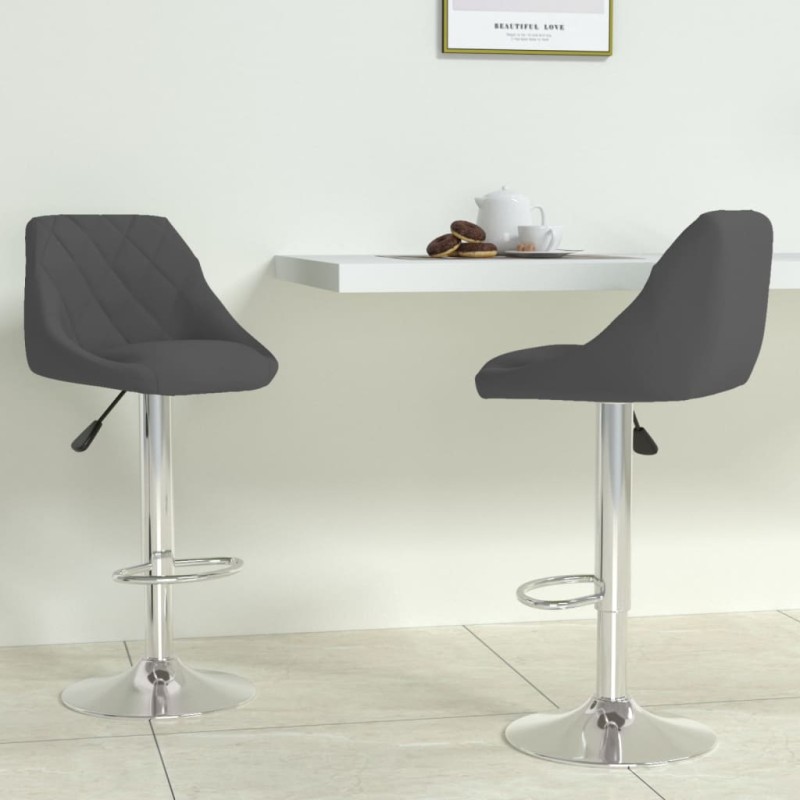 vidaXL Barhocker 2 Stk. Dunkelgrau Samt vidaXL Barhocker 2 Stk. Dunkelgrau Samt
