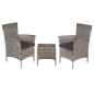 vidaXL 3-tlg. Bistro-Set Poly Rattan Grau vidaXL 3-tlg. Bistro-Set Poly Rattan Grau