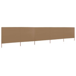 vidaXL 5-teiliges Windschutzgewebe 600 x 80 cm Taupe