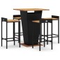 vidaXL 5-tlg. Gartenbar-Set Schwarz Poly Rattan & Massivholz Akazie vidaXL 5-tlg. Gartenbar-Set Schwarz Poly Rattan & Massivholz Akazie