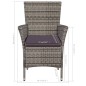 vidaXL 3-tlg. Bistro-Set Poly Rattan Grau vidaXL 3-tlg. Bistro-Set Poly Rattan Grau