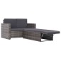 vidaXL 2-tlg. Garten-Lounge-Set mit Auflagen Poly Rattan Grau vidaXL 2-tlg. Garten-Lounge-Set mit Auflagen Poly Rattan Grau