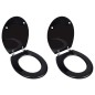 vidaXL Toilettensitze mit Deckel 2 Stk. MDF Schwarz vidaXL Toilettensitze mit Deckel 2 Stk. MDF Schwarz