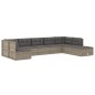 vidaXL 8-tlg. Garten-Lounge-Set mit Kissen Grau Poly Rattan vidaXL 8-tlg. Garten-Lounge-Set mit Kissen Grau Poly Rattan