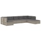 vidaXL 8-tlg. Garten-Lounge-Set mit Kissen Grau Poly Rattan vidaXL 8-tlg. Garten-Lounge-Set mit Kissen Grau Poly Rattan