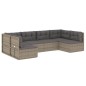 vidaXL 6-tlg. Garten-Lounge-Set mit Kissen Grau Poly Rattan vidaXL 6-tlg. Garten-Lounge-Set mit Kissen Grau Poly Rattan